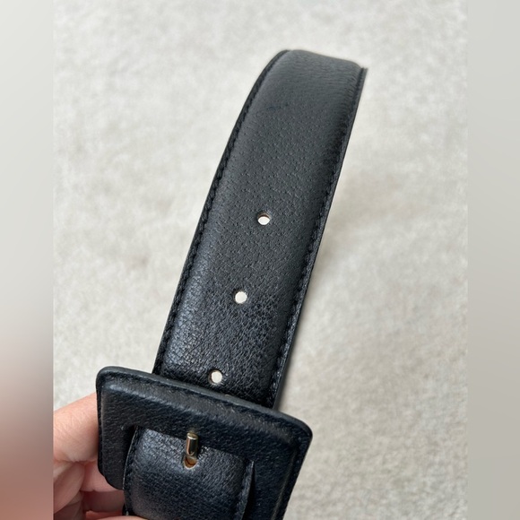 Maxmara Black Leather waist  Belt - Picture 5 of 12